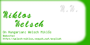 miklos welsch business card